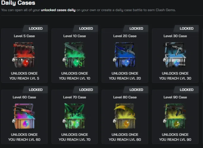 Clash.gg case collection - CS skins gambling